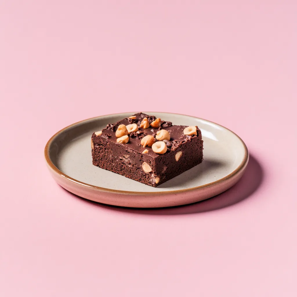 Brownie au chocolat noir et éclats de noisettes et noix