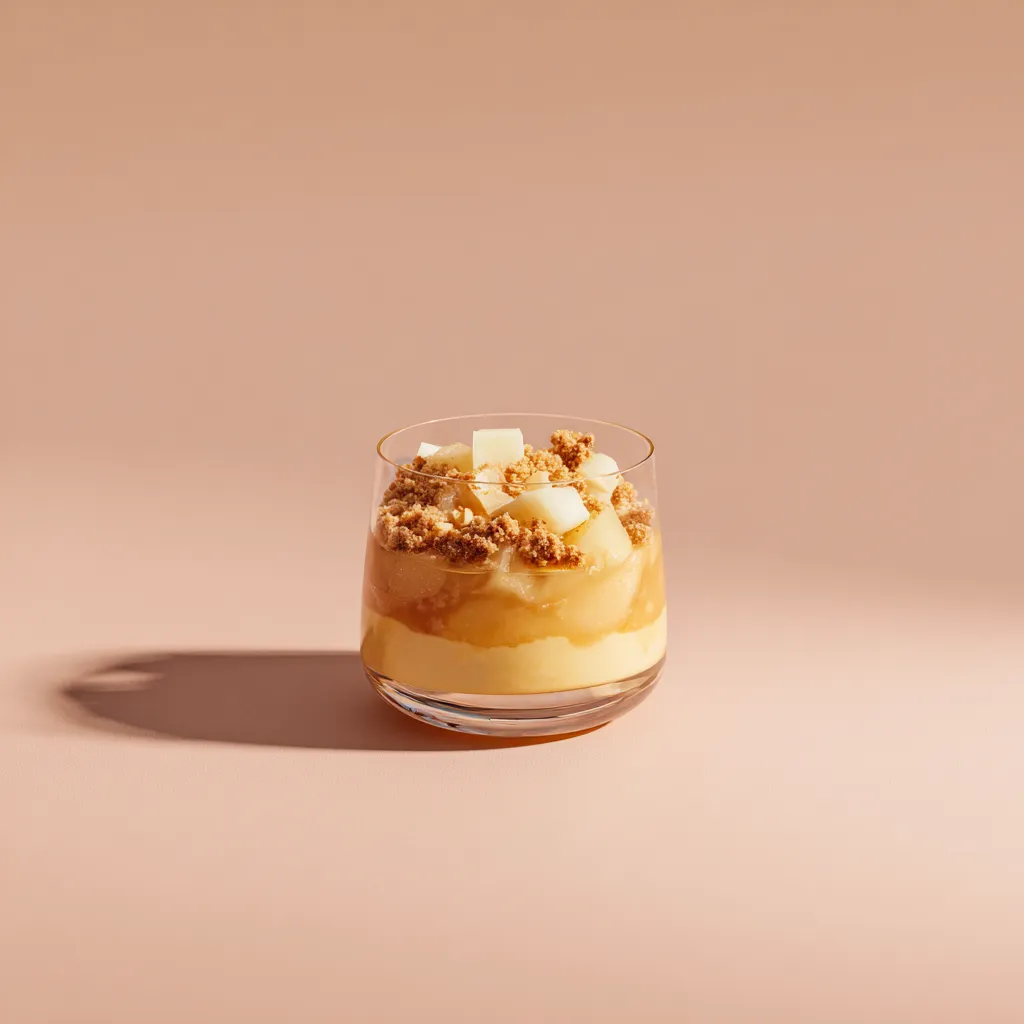 Compotée Rhubarbe-Citron-Pomme-Poire, crumble de sarrasin