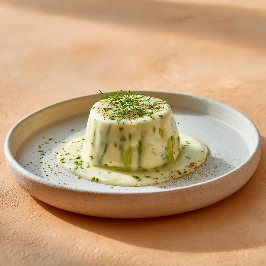 Flan d'asperge, creme légère au citron