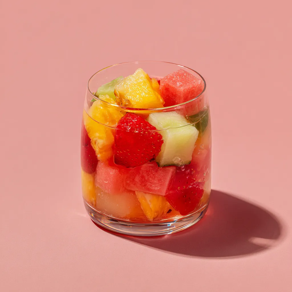 Minestrone de pastèque, fraises et ananas, sirop à la badiane