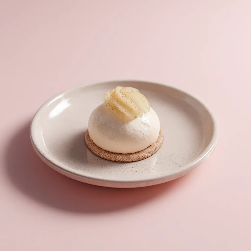 Mousse légère à la poire et éclats de poire