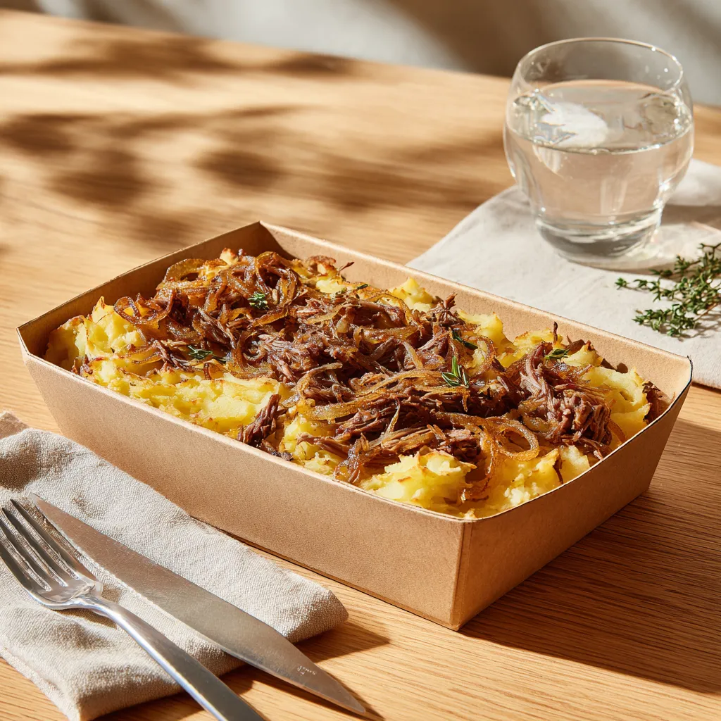 Parmentier de boeuf confit à l'échalote