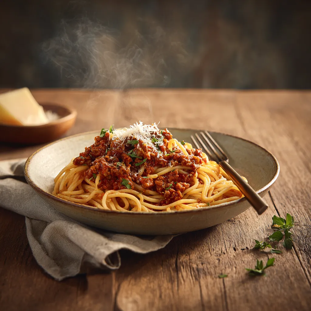 [4653] Pastas du jour Tagliatelle à la sauce Bolognaise maison