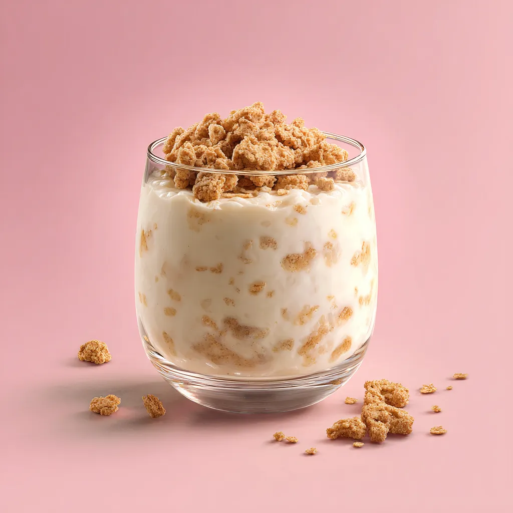 Riz au lait vanillé, éclat de cookies