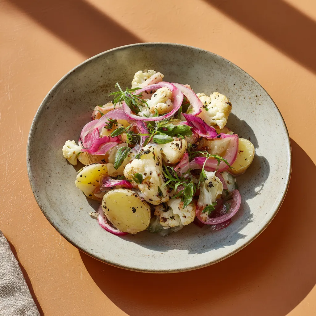 Salade bretonne (Pomme de terre, oignons rouges et choux fleurs)