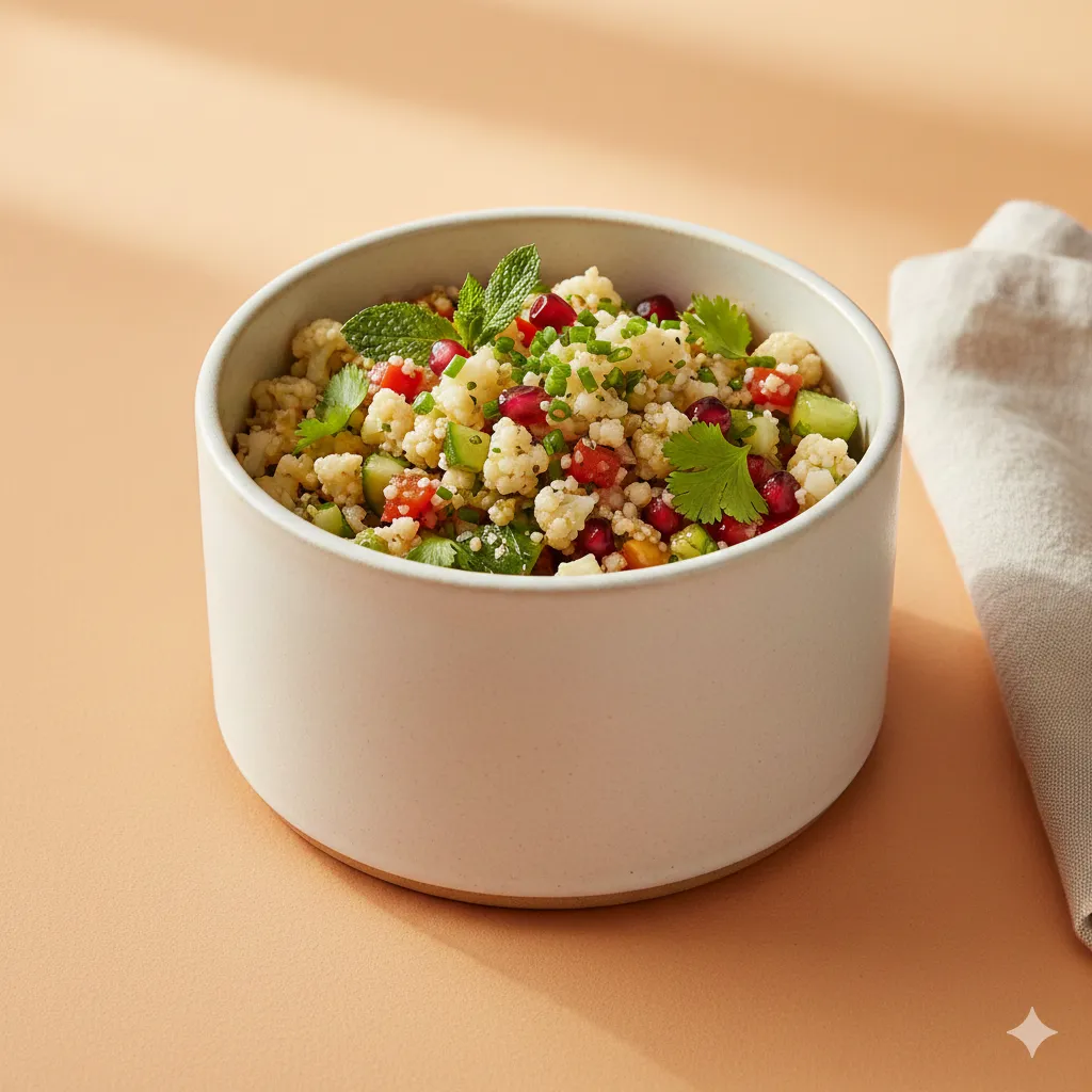 Taboulé de chou-fleur au vinaigre de cidre